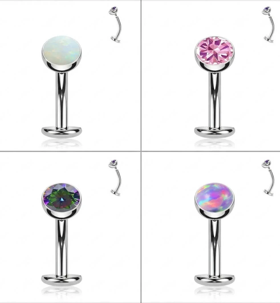 Khuyên Rốn Titan F136 Đính Đá Opal